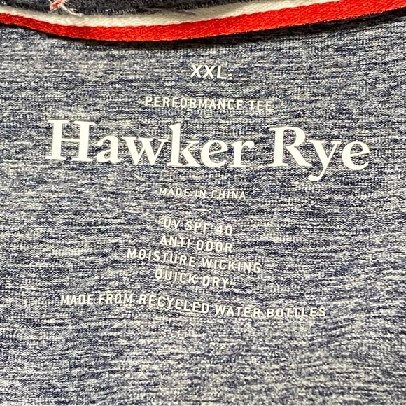 Hawker Rye Navy Blue Performance Polo Shirt XXL SPF 40 Moisture Wicking Golf - Picture 4 of 6